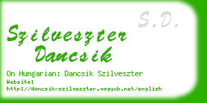 szilveszter dancsik business card